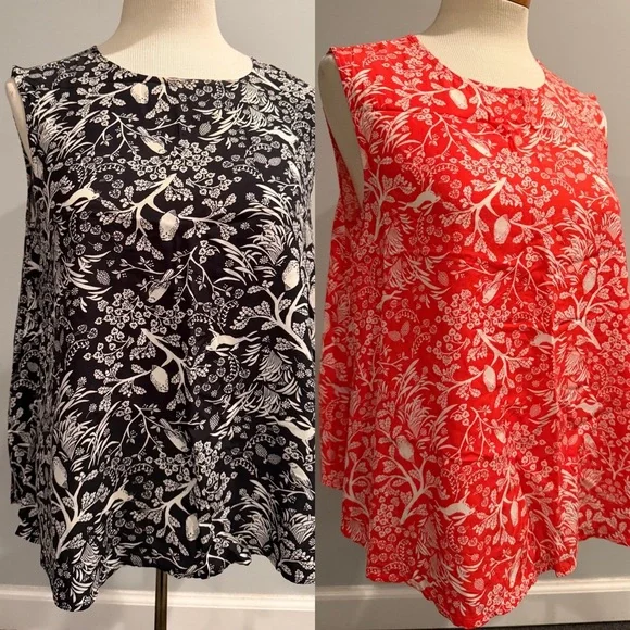 Old Navy Printed Tanks Woven Bunnies & Birds - Picture 1 of 8